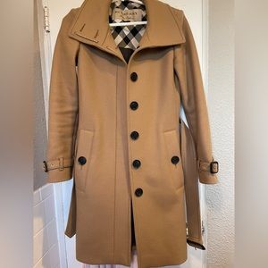 Tan Burberry Wool Cashmere Coat. AUTHENTIC